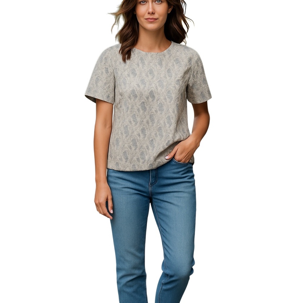 NWT Brooks Brothers Red Fleece Gray Tee with Lace Overlay Size Large
